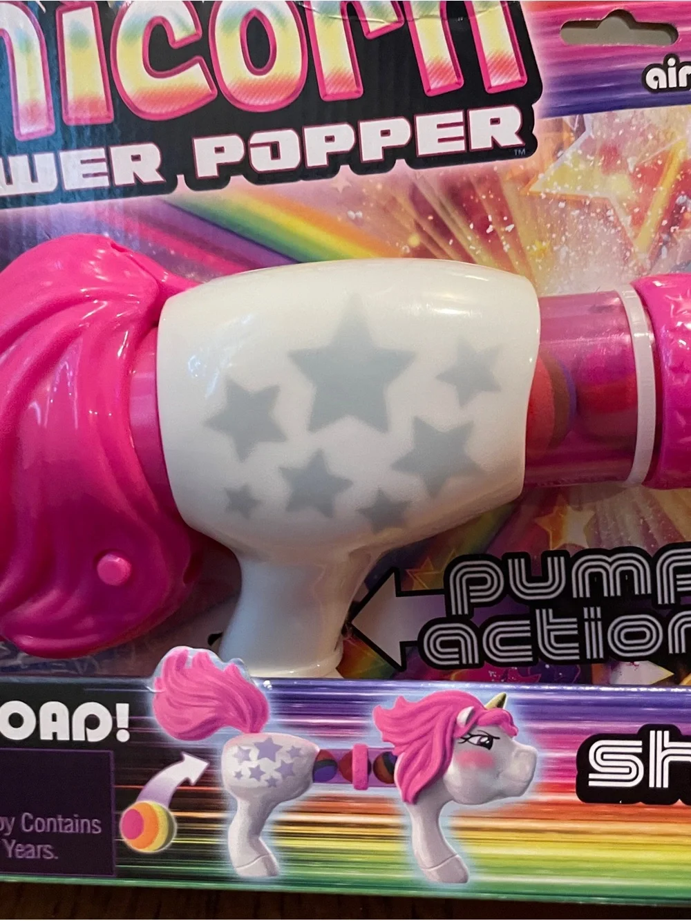 Hog Wild Unicorn Power Popper Foam Ball Blaster 8 Balls NEW Sealed
